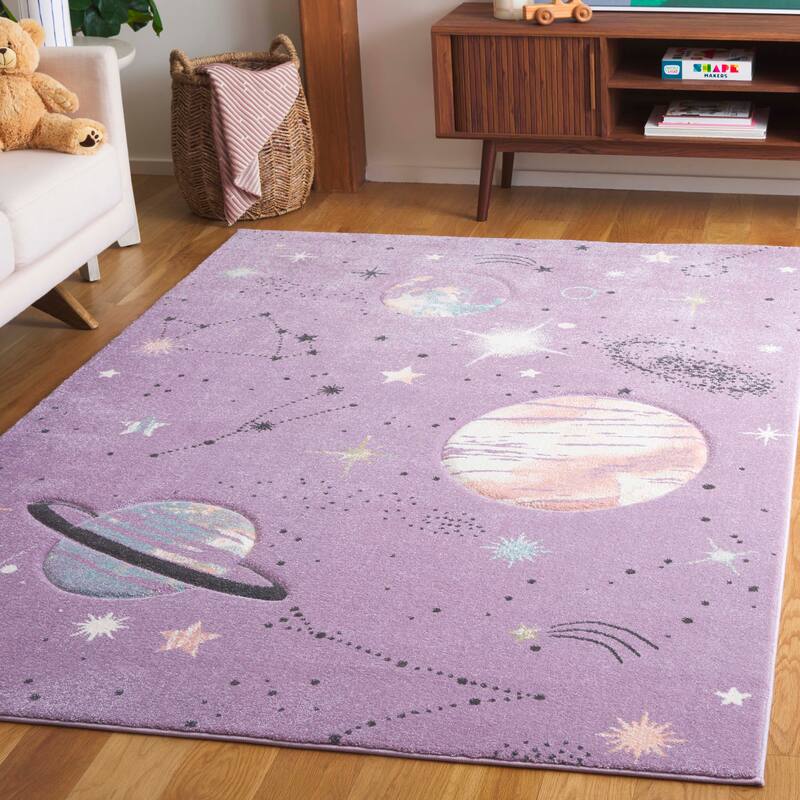SAFAVIEH Carousel Kids Katre Solar System Rug - 6'7" x 9' - Purple/Orange