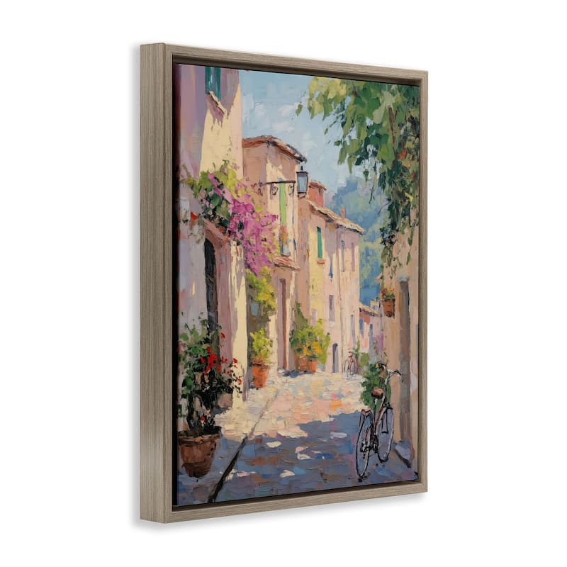 Stupell Cobblestone Path City Architecture Framed Floater Canvas Wall Art Design By Nini Art