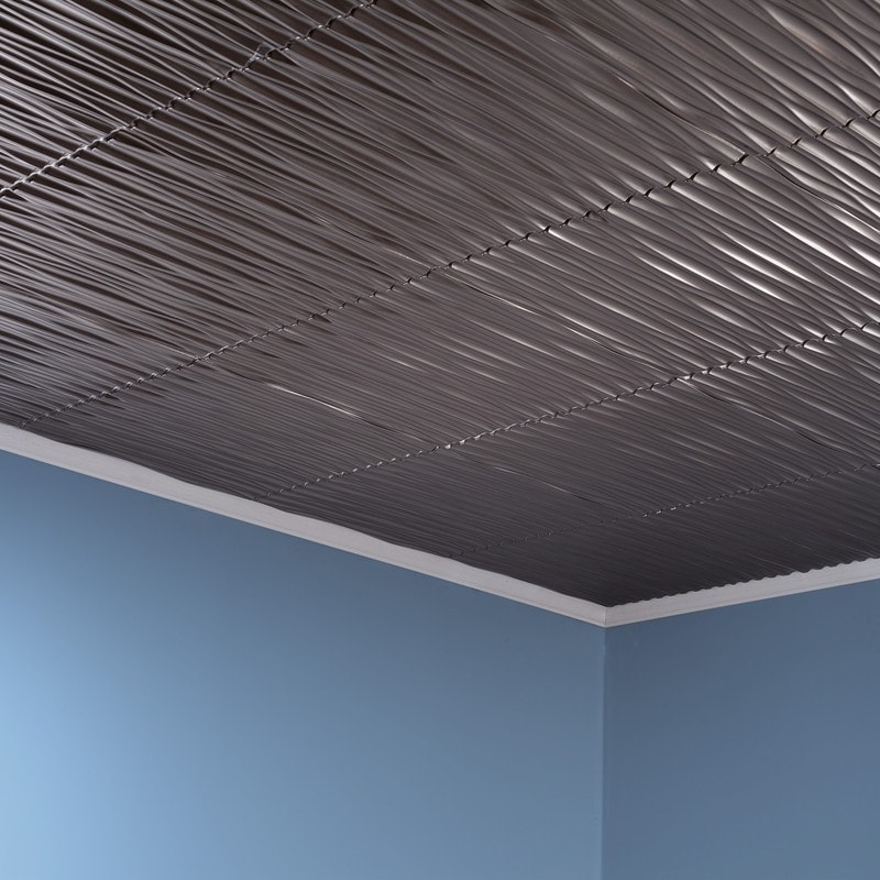Shop Fasade Dunes Horizontal Decorative Vinyl 2ft X 2ft Glue Up Ceiling Tile In Brushed Nickel 5 Pack Overstock 32192247 5 Pack