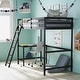 preview thumbnail 18 of 60, Traditional Wood Slat Loft Bed with Integrated Desk & Ladder