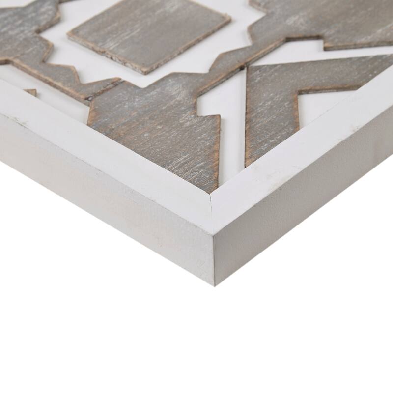 Madison Park Mandal Panel Two-tone Geometric 3-piece Wood Wall Decor Set