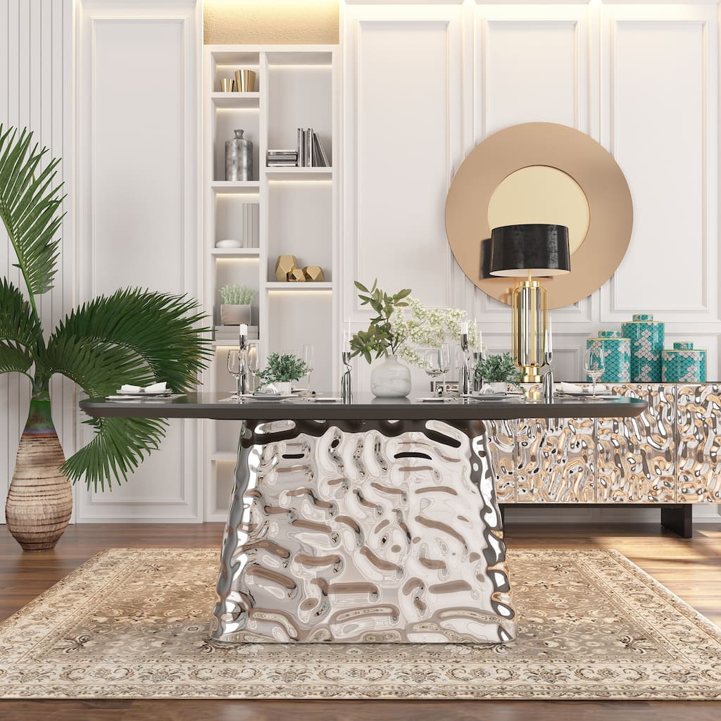 Clihome Modern Large Dining Table for 4-6 People