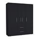 preview thumbnail 5 of 12, Modern wardrobe 70" H, multiple internal storage, Black