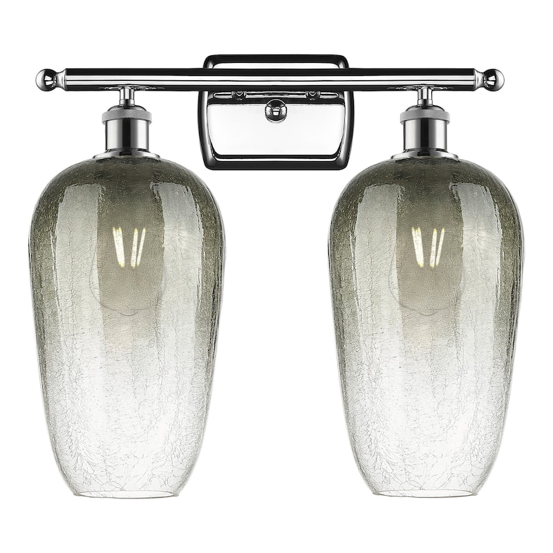 Innovations Lighting 516-2W-16-17 Brookhaven Flute Vanity Brookhaven - Polished Chrome / Slate