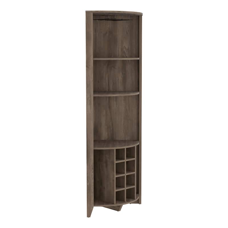 Corner Bar Cabinet for Kitchen, Dining Room,Living Room, Dark Brown