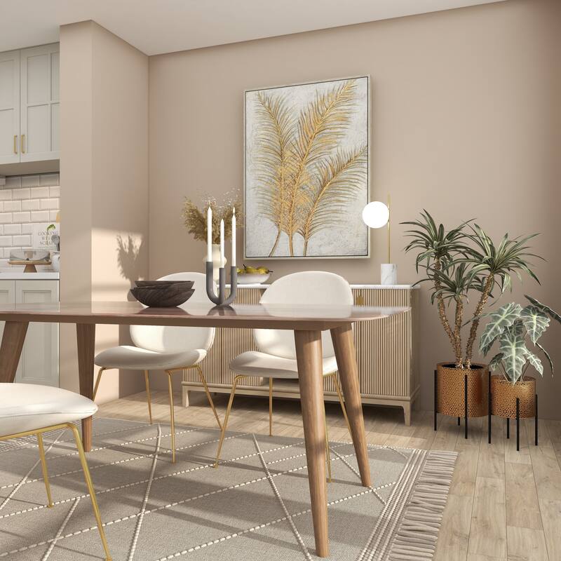 Gold or Black Iron Metal Contemporary Floral Pattern Planter (Set 2)