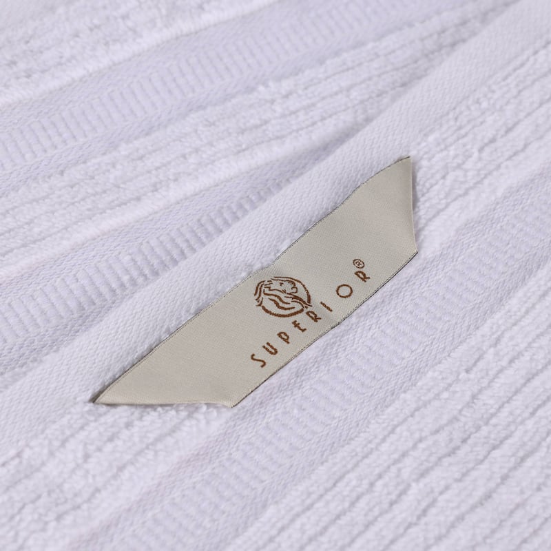 Superior Brea Zero Twist Cotton Ribbed Modern Bath Sheet Set of 2