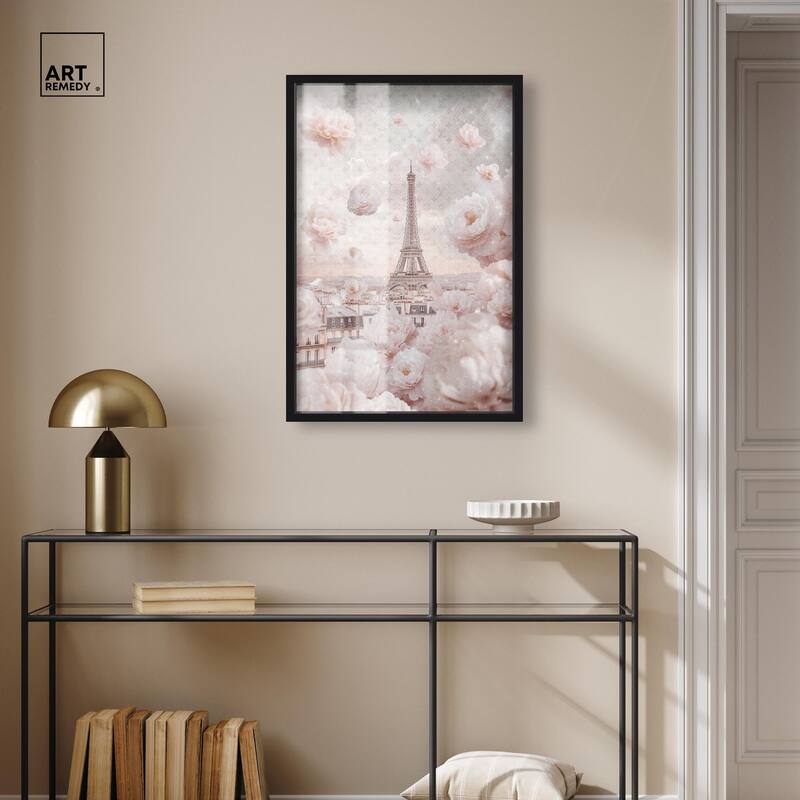 Raining Petals in Paris Shadowbox by Art Remedy