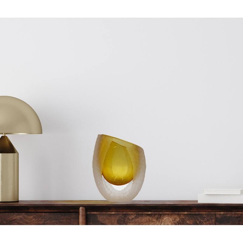 Handmade Glass Vase in Amber