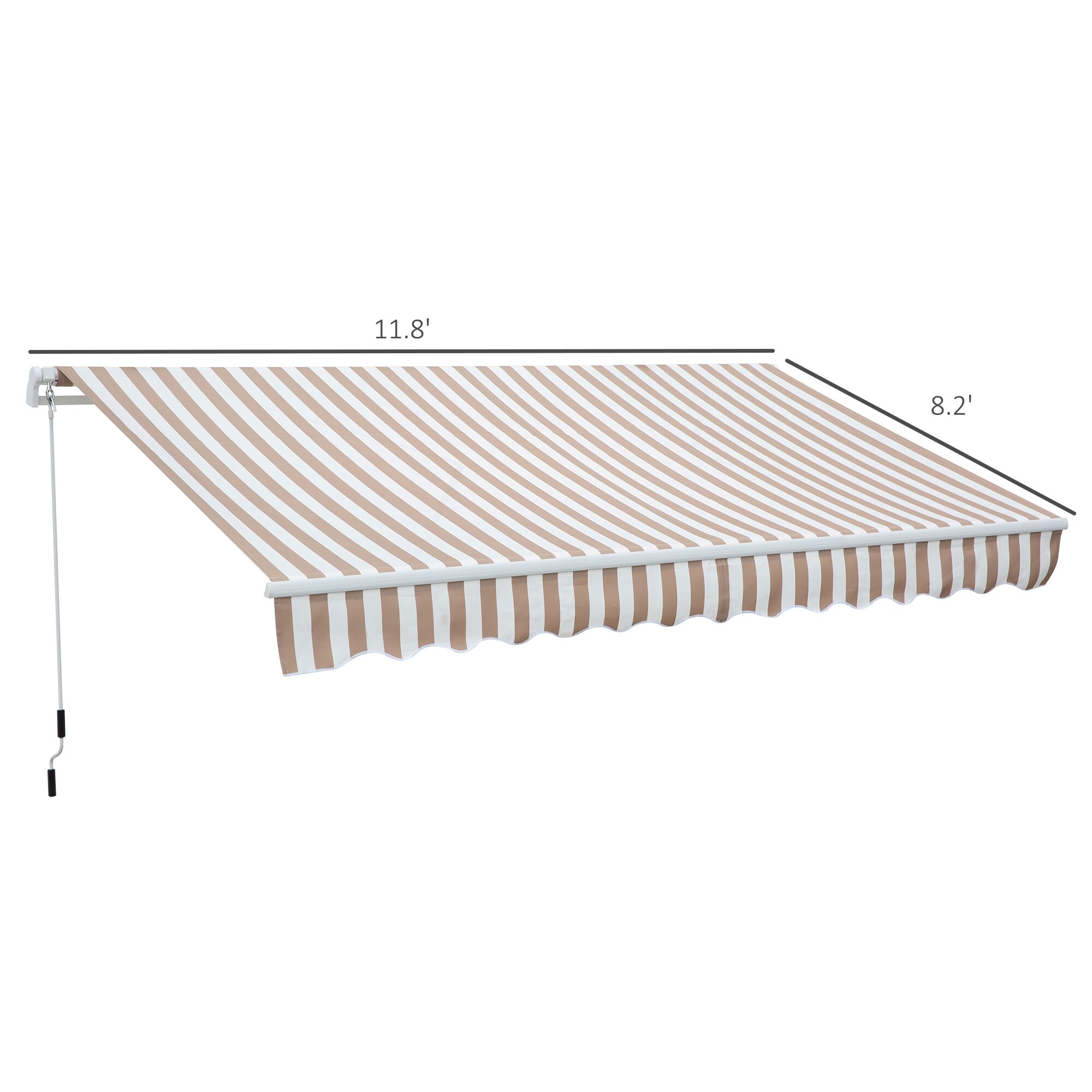 Outsunny 12 x 8 Retractable Awning Patio Awnings Sun Shade