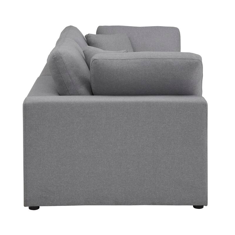 Anka Grey Linen Down Filled Cushioned Loveseat by iNSPIRE Q Modern