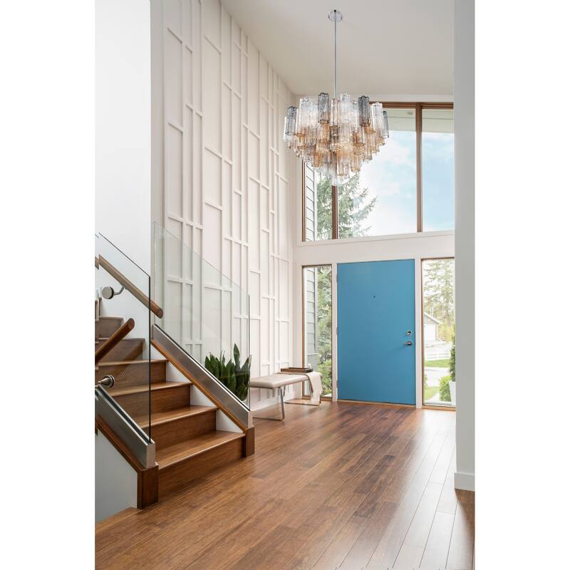 Addis 16 Light Polished Chrome Chandelier - 32"W x 21.5"H x 32"D