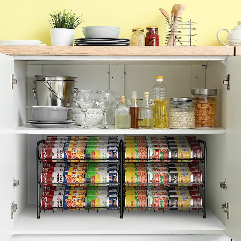 2 in 1 3 Tier Can Storage Rack Holder Holds Up 72 Cans