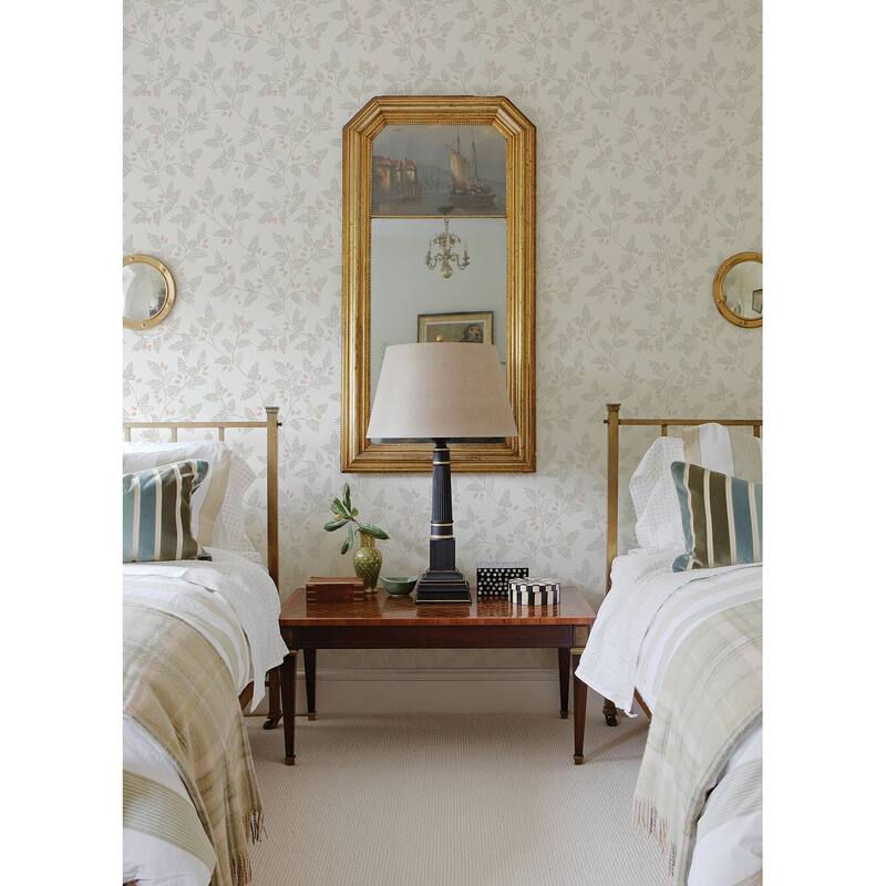 A-Street Prints Ardell Taupe Botanical Wallpaper