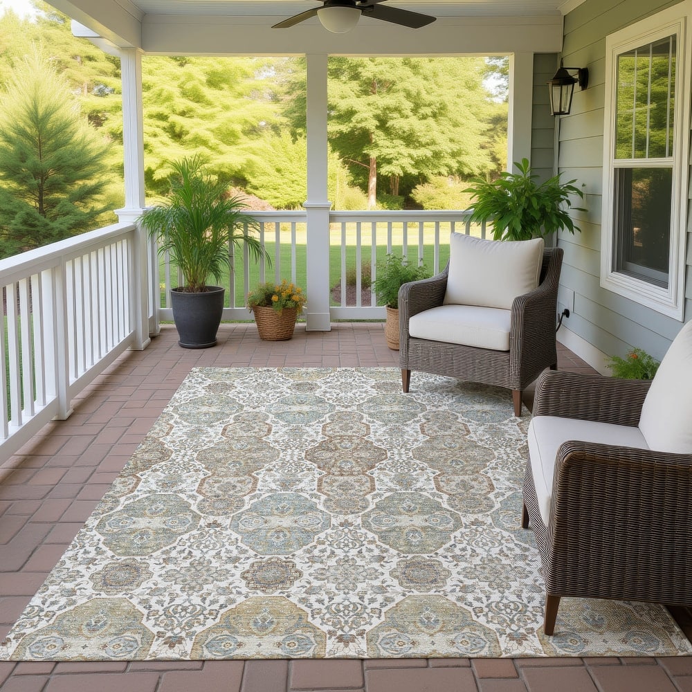 Machine Washable Indoor/ Outdoor Traditional Tracey Chantille Rug