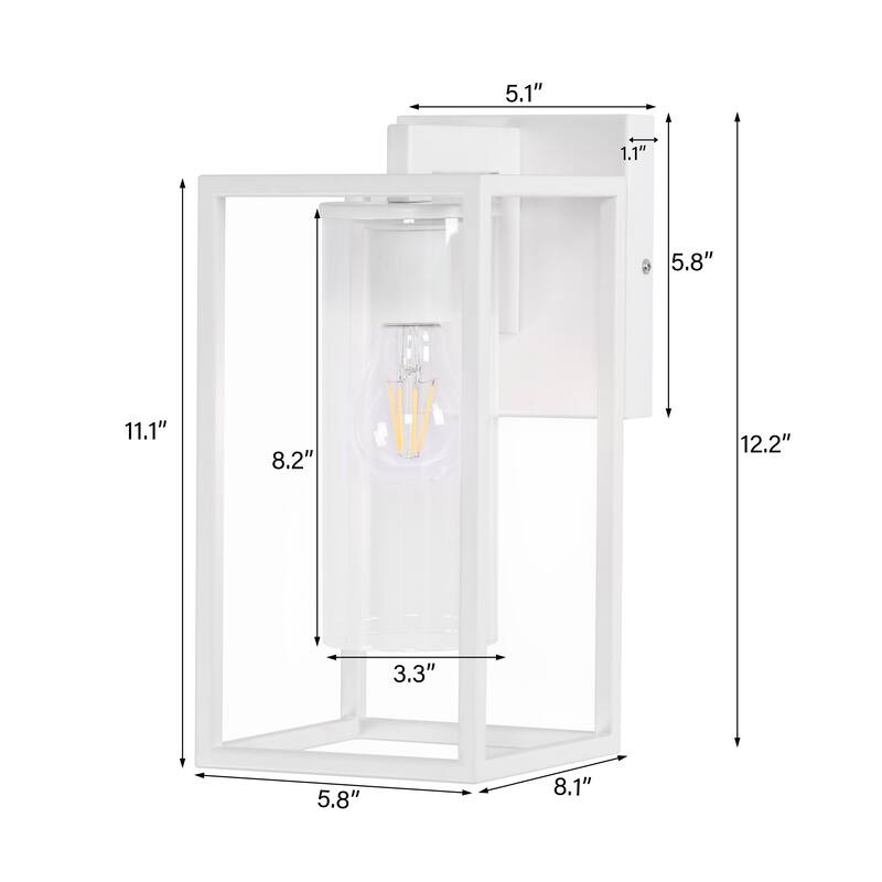 2-Pack Industrial Metal Outdoor Wall Lantern