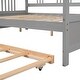 preview thumbnail 9 of 7, Gray Modern Simple Full Size Wood Daybed w/ Twin Size Trundle Bunk Bed Frame for Kids, Teens No Box Spring Needed, Easy Assembly