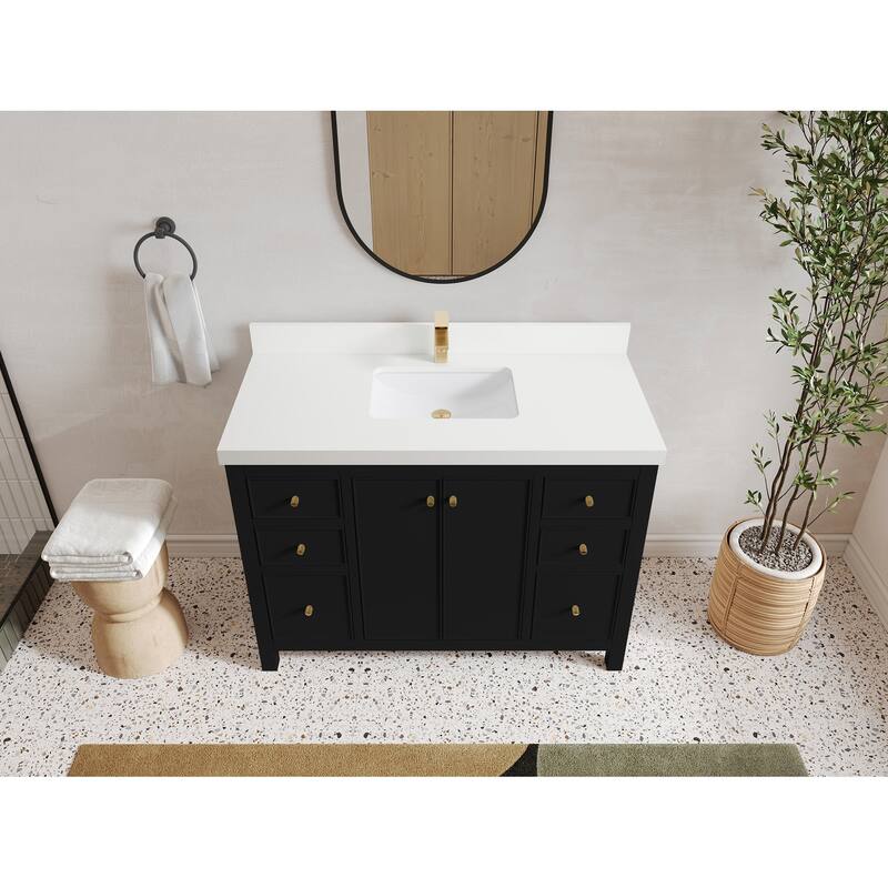 Willow Collections 48 in. W x 22 in. D Chicago Single Sink Bathroom Vanity with Countertop