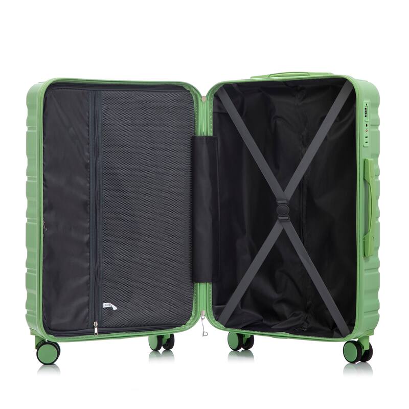 3 Piece Luggage Set Carry on Suitcase with ABS hardshell, Spinner Wheels & TSA Combination Lock