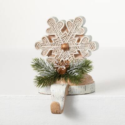 Snowflake Stocking Holder - 5"L x 5"W x 7"H