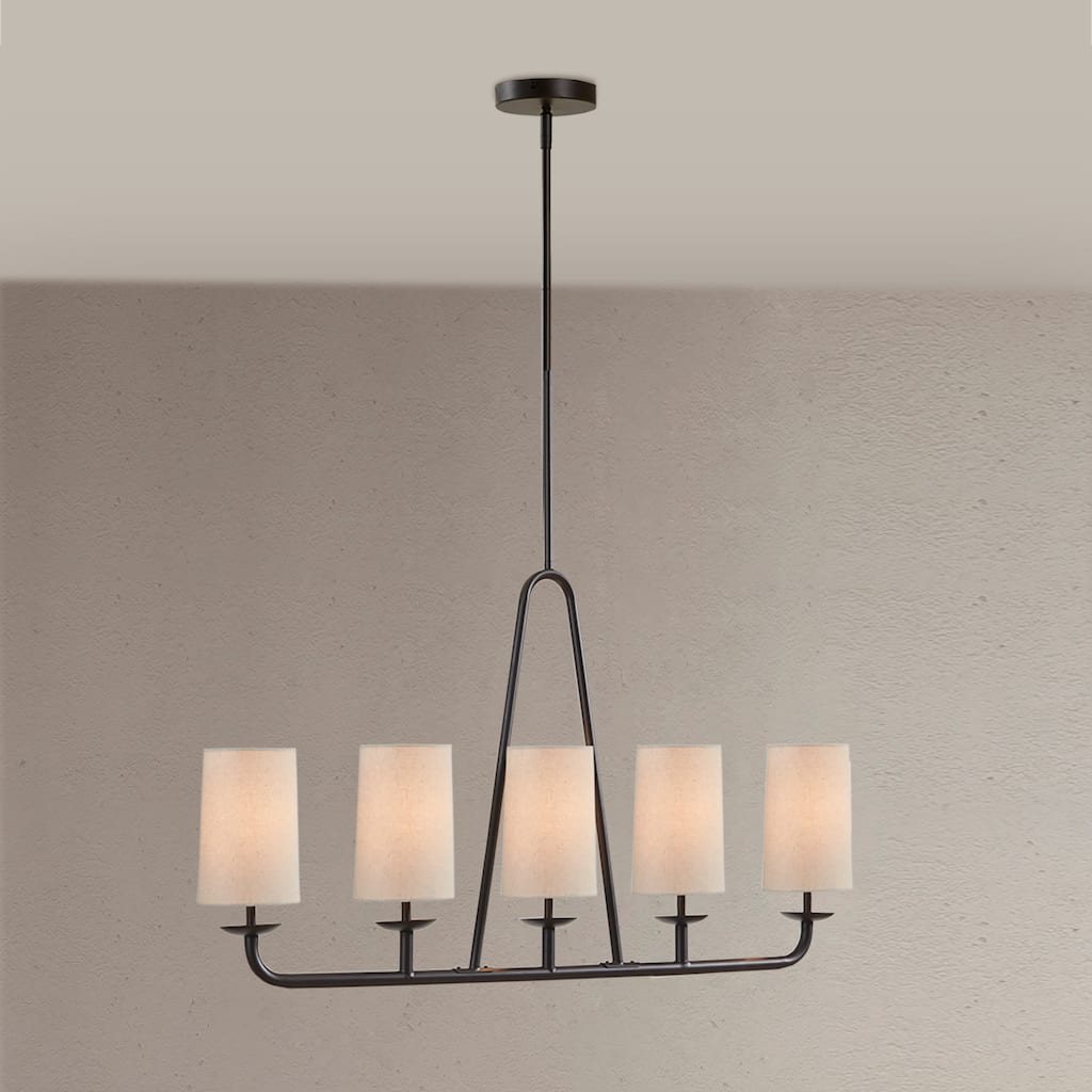 INK+IVY Serenitie Bronze 5-Light Linear Chandelier