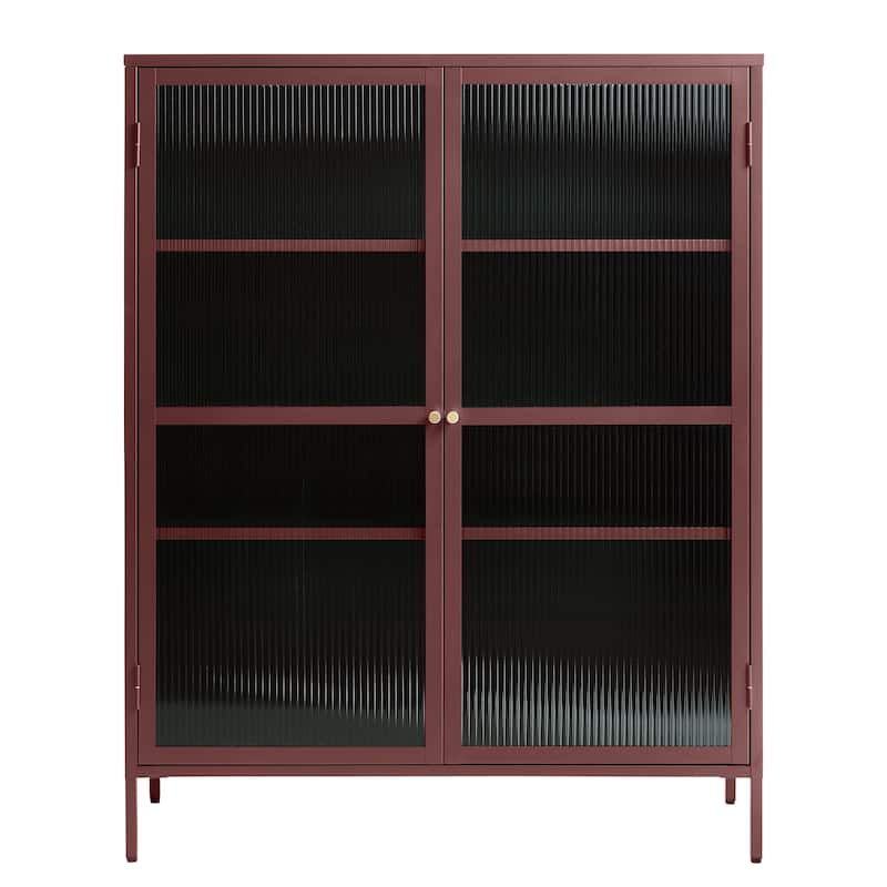 Rye Studio Brianne Modern Metal & Glass 55" Display Cabinet