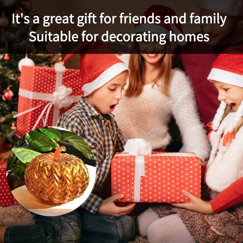 Mercury Glass Pumpkin Lights with Timer – Fall Halloween Table Decorations for Home & Thanksgiving Decor