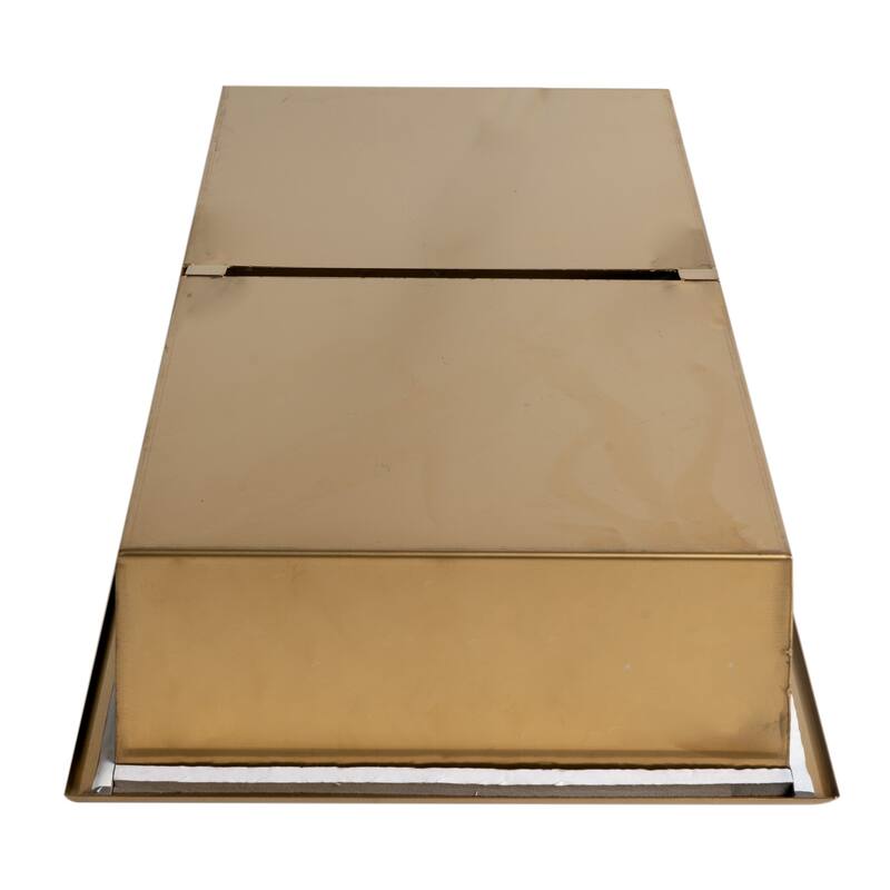 ALFI brand 12" x 24" Brushed Gold PVD Stainless Steel Vertical Double Shelf Shower Niche