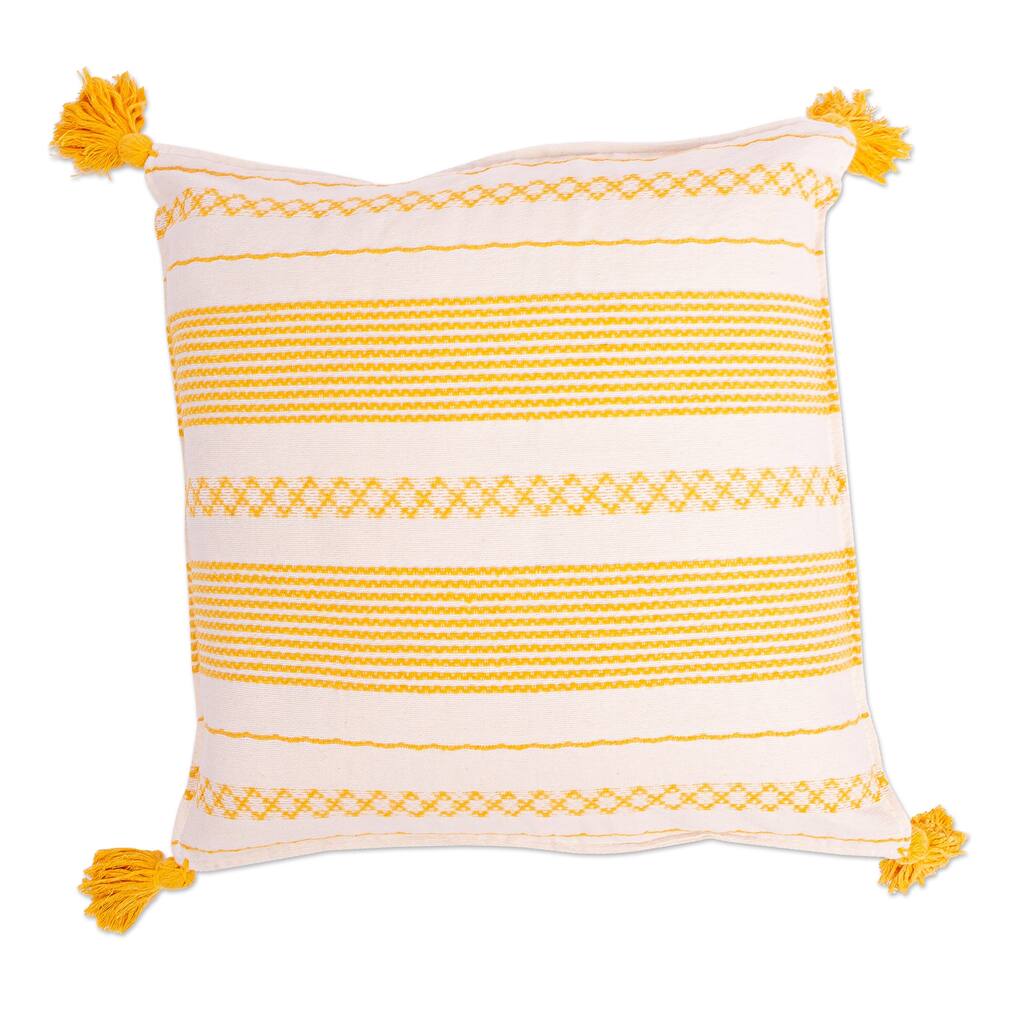 Novica Handmade Millenary Marigold Cotton Cushion Cover