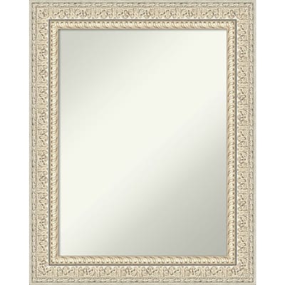 Non-Beveled Wood Bathroom Wall Mirror - Fair Baroque Cream Frame
