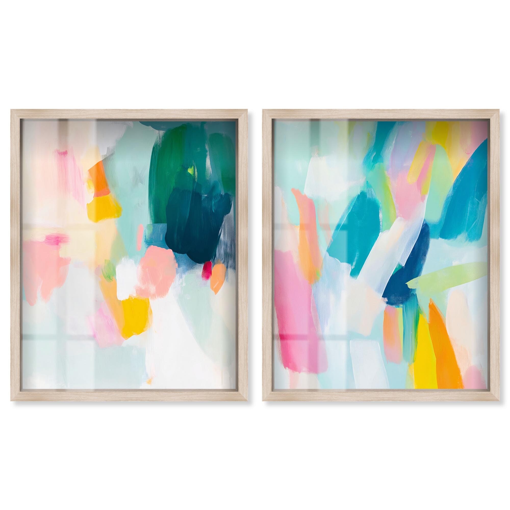 Vibrant Soul Duo Abstract Wall Art Set Shadowbox Print by Art Remedy