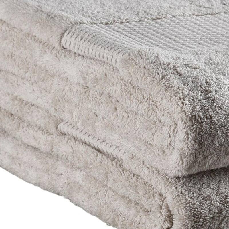 HomeRoots Set of Two Beige Cotton 30" X 54" Quick Dry Terry Cloth Bath Towels - 54.00' X '30.00' X '1.00