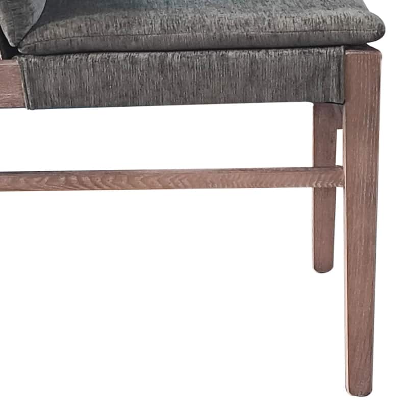 Lily Dining Chair Set of 2, Gray Seat and Back, Espresso Brown Ash Wood