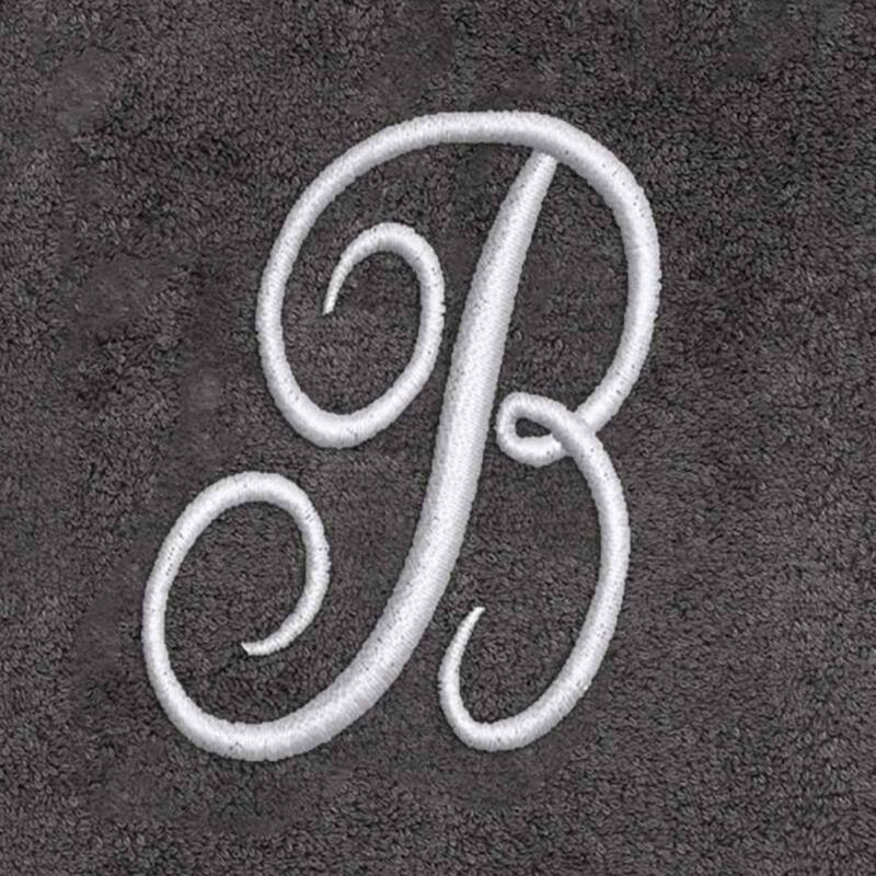 Avanti Linens Granite/Silver Script Monogram Bath Towel Letter B - Bath Towel