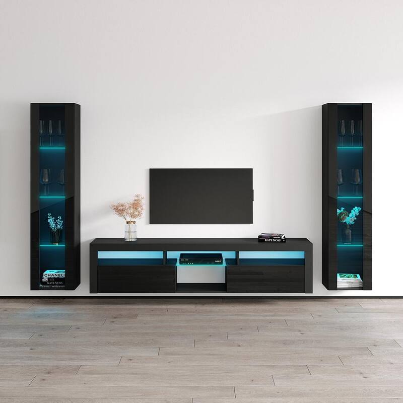 Bari 200 Floating Entertainment Center - 41 - Black