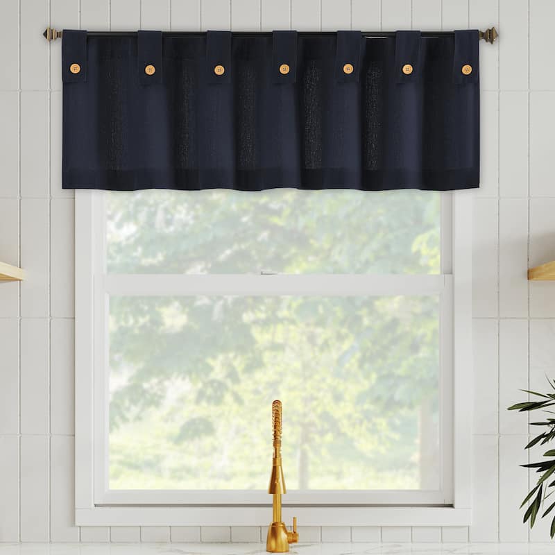 Archaeo Cotton Blend Button Tab Top Cafe Curtain Valance