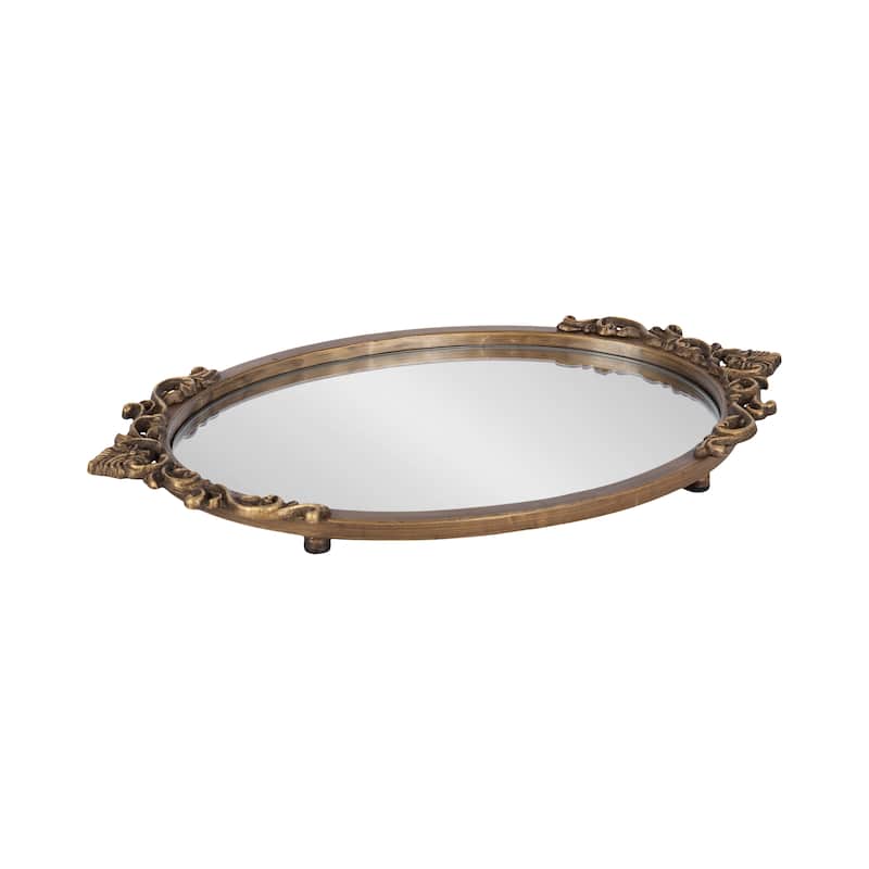Kate and Laurel Arendahl Mirrored Decorative Tray - 17x10 - Gold