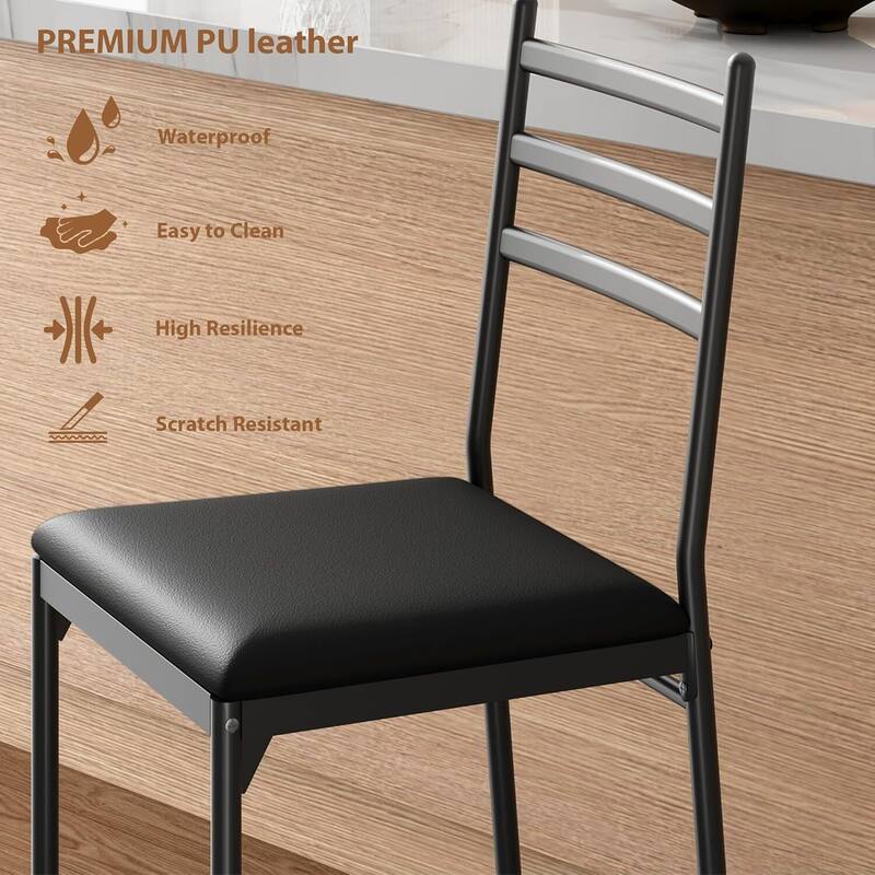 Faux Leather Upholstered 22 Inch Counter Height Barstools Set of 2