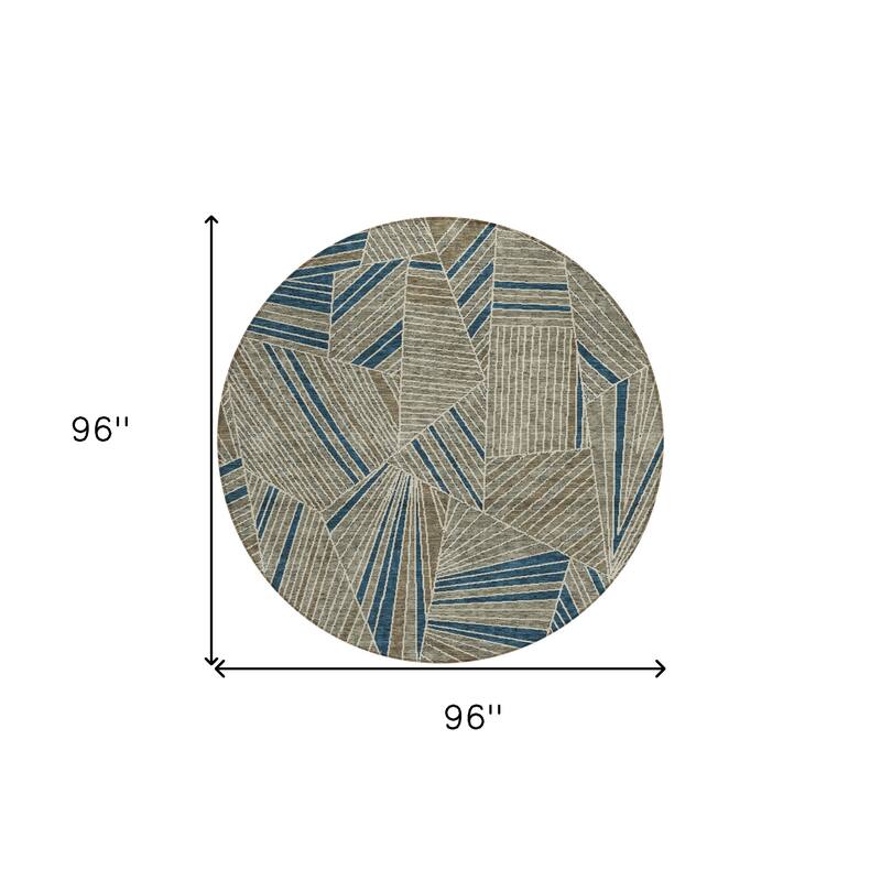 HomeRoots Geometric Transitional Rectangle Outdoor Rug