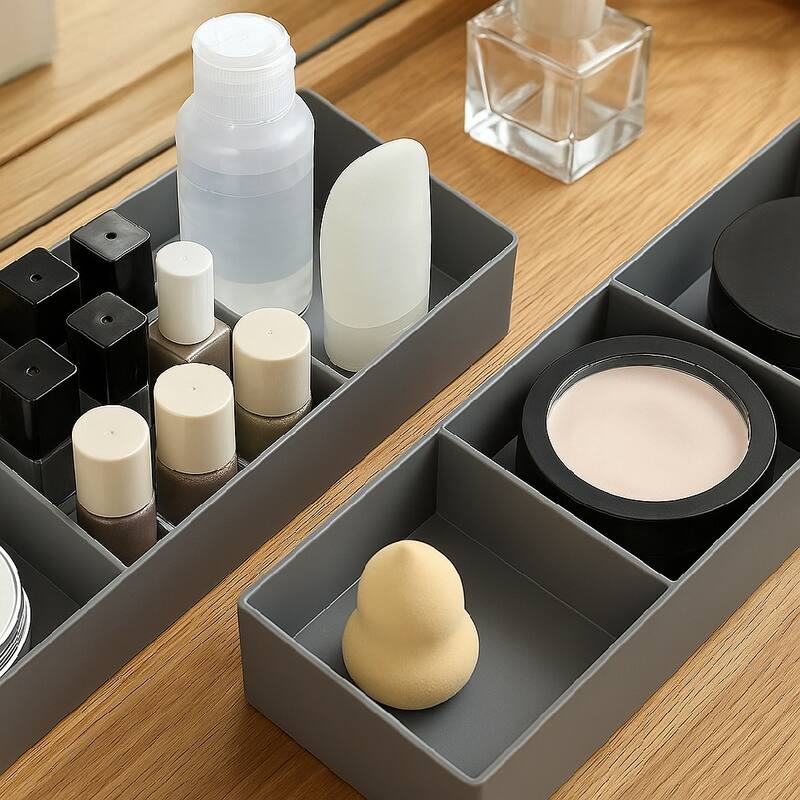 Deluxe Makeup/Cosmetic/Jewelry Organizer - Stacking Divided Tray Organization