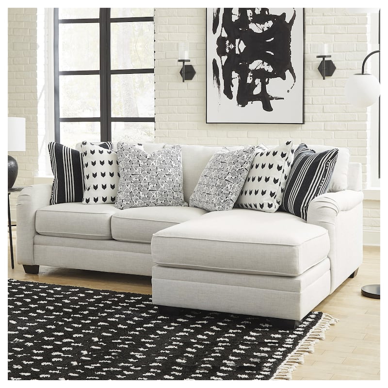 Signature Design by Ashley Huntsworth Dove Gray 2-Piece Sectional with Chaise - 95"W x 66"D x 38"H - Right Facing