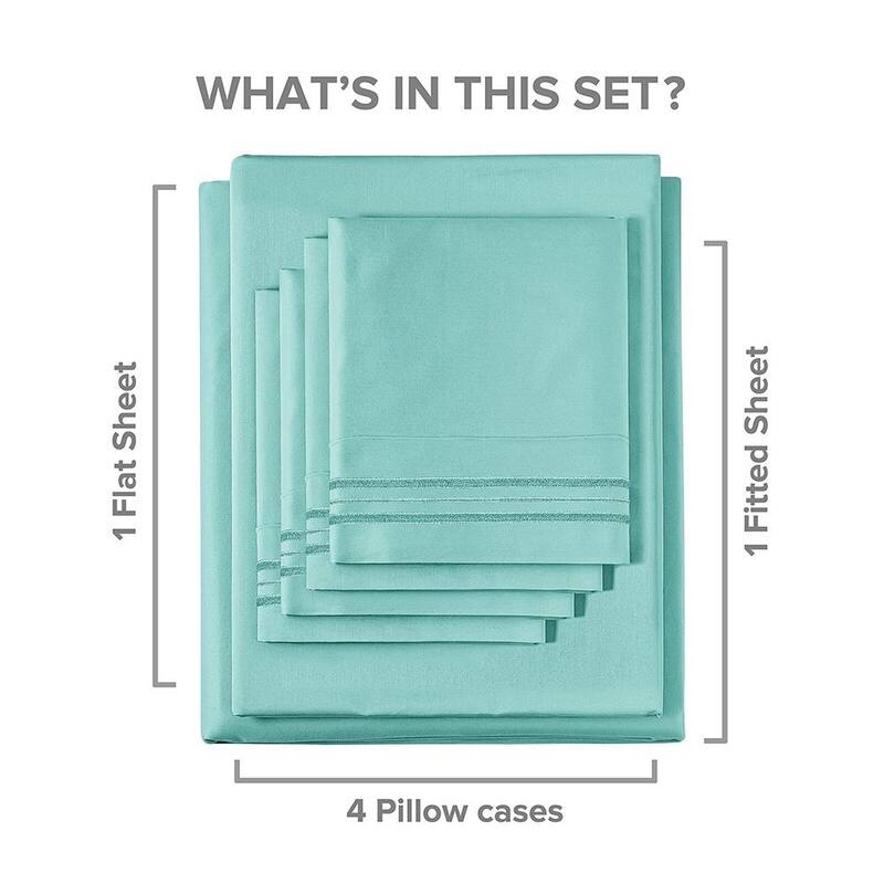6pc Full Size Deep Pocket Fitted Sheet Set Spa Blue Bed Bath & Beyond 40157791