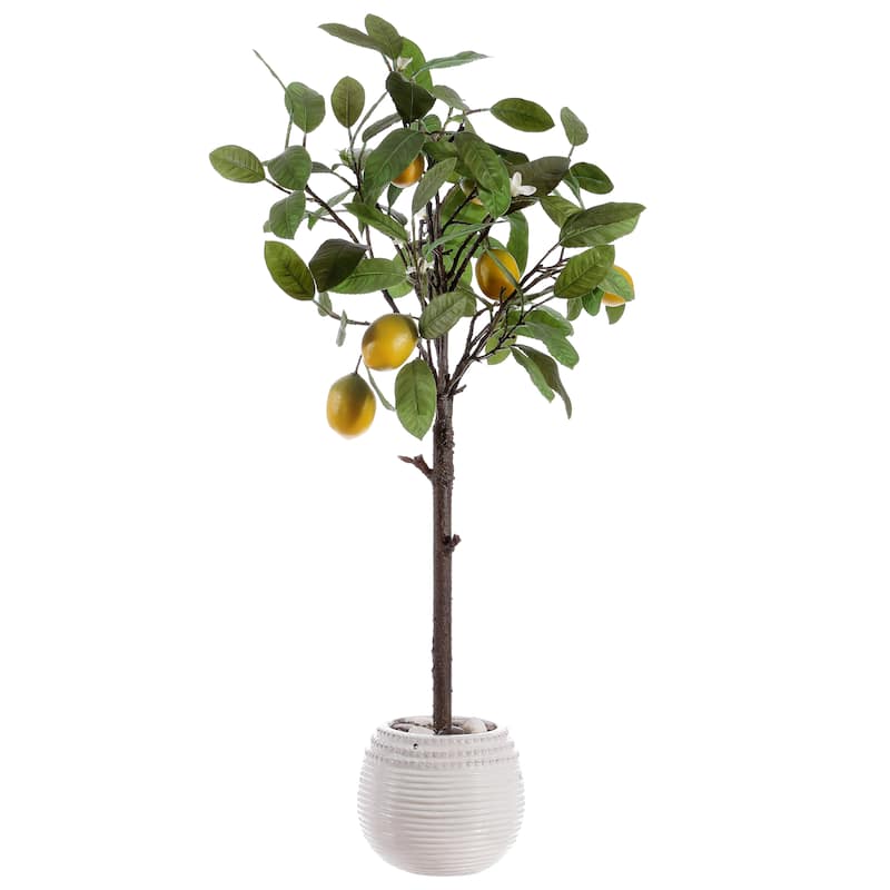 SAFAVIEH Jenifer Faux Lemon Potted Tree - 21.3" W x 20.5" L x 35" H - 21Wx20Dx35H