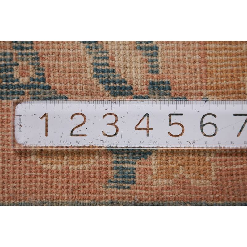 Hand Knotted Oriental 100% Wool Carpet Transitional All-Over Navy Blue & Blues Oushak Area Rug - 13' 10'' X 10' 1''