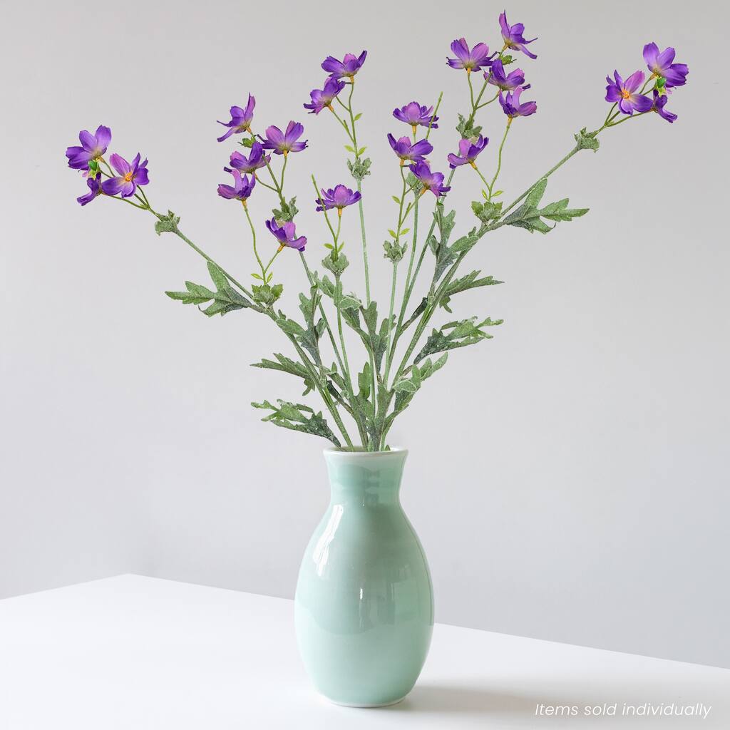 Baby Cosmos Artificial Silk Floral Spray - 27.5" - Purple