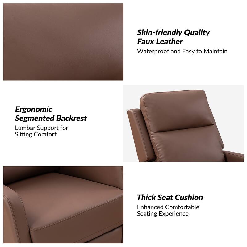 Esteban Modern Faux Leather Manual Rocking Swivel Recliner with Wingback Set of 2