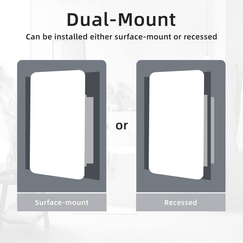 Dovelina Medicine Cabinet Wall-Mounted Cabinet with Magnetic Doors - 35.4*23.6