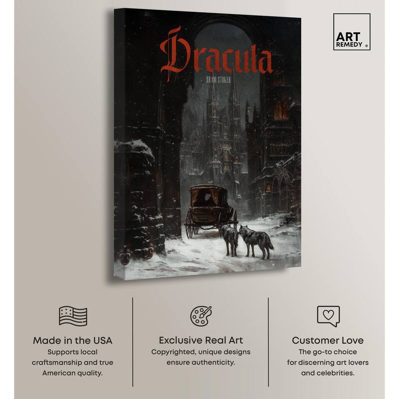 Dracula Gothic Cover Canvas by Art Remedy, Gallery Wrapped