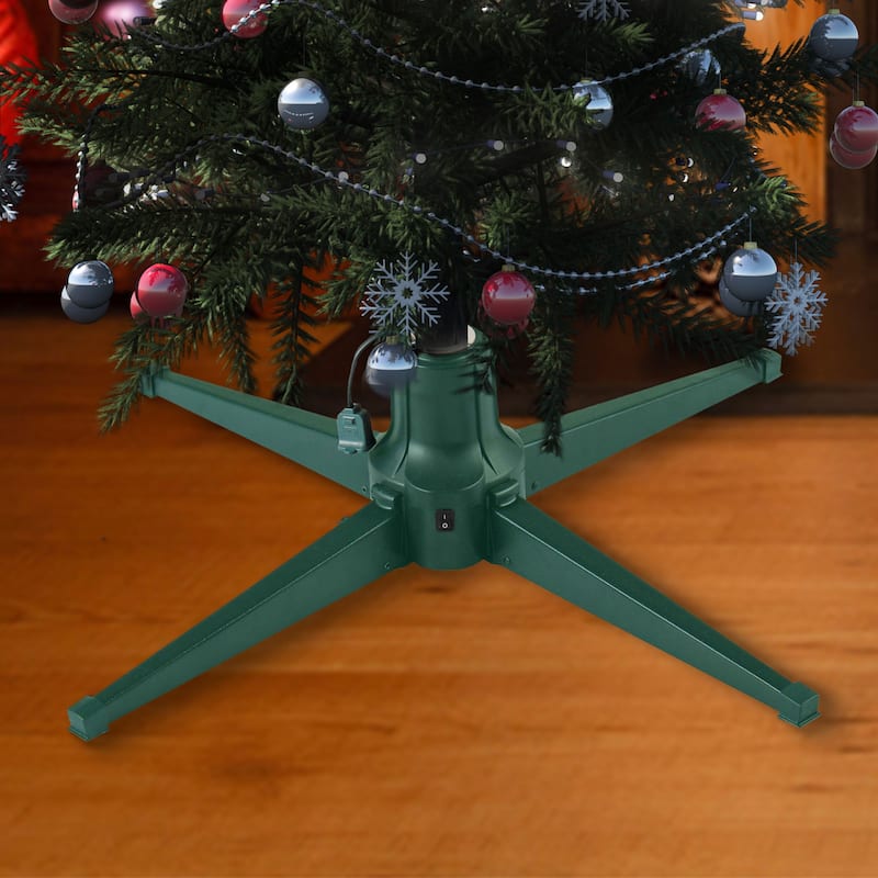 Home Heritage Rotating Tree Stand Base w/Snowdrift 6.5' Pine Christmas Tree