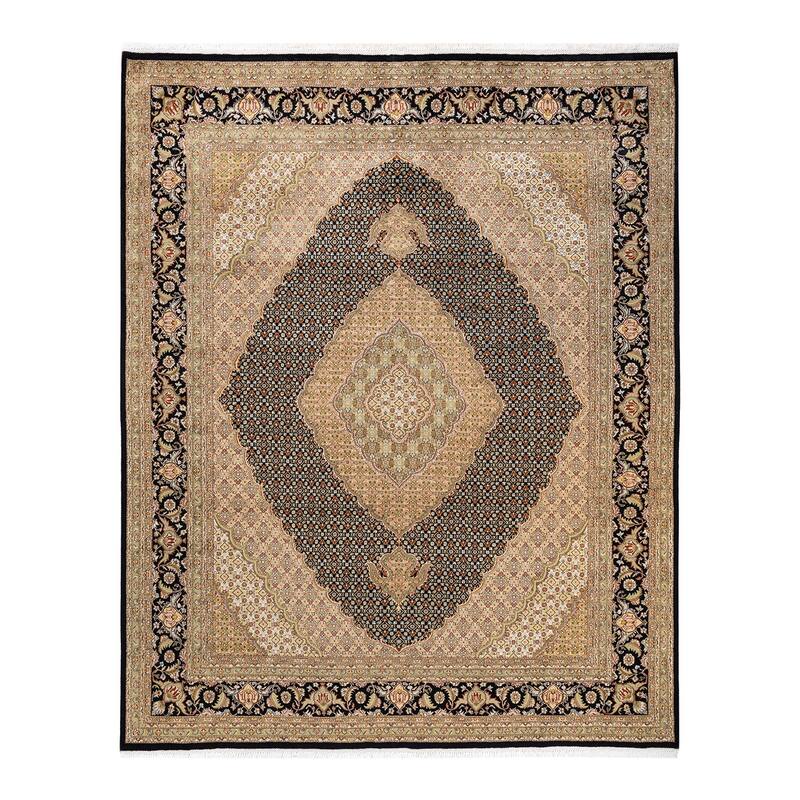 Overton Hand Knotted Wool Vintage Inspired Traditional Mogul Black Area Rug - 8 x 10